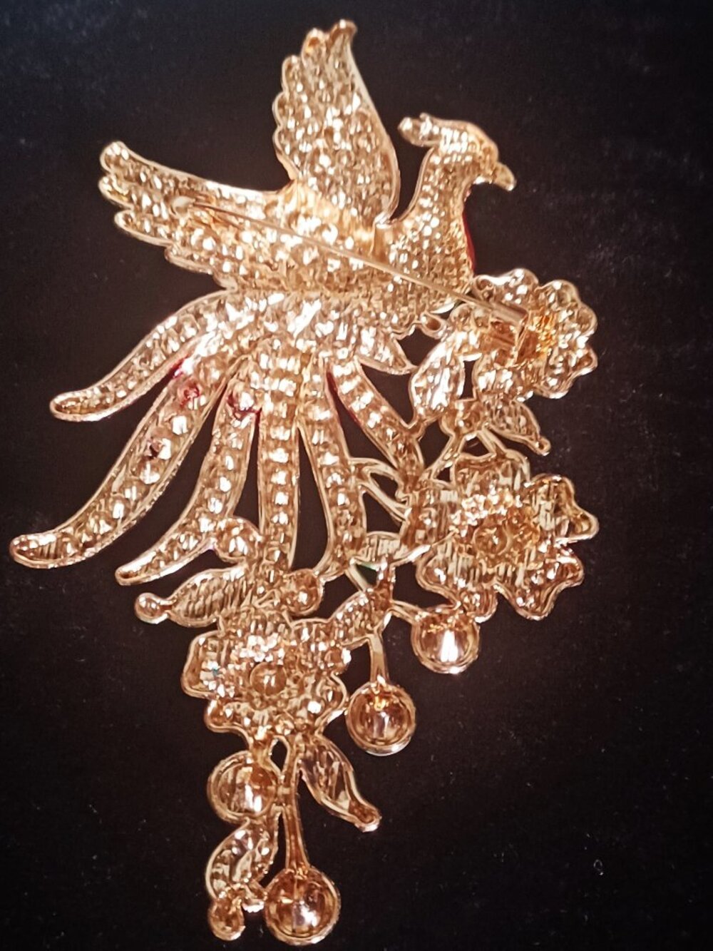 Awesome 5.5" Colorful Phoenix Rhinestone Brooch - Picture 2 of 4